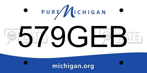579GEB Michigan License Plate