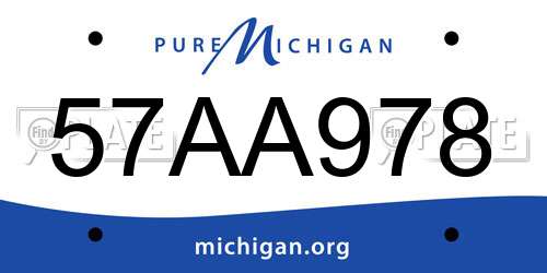 57AA978 Michigan License Plate