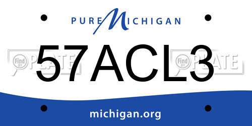 57ACL3 Michigan License Plate