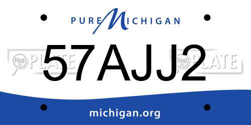 57AJJ2 Michigan License Plate
