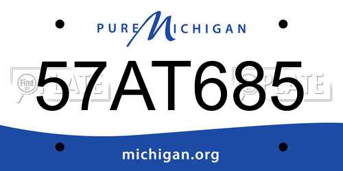 57AT685 Michigan License Plate
