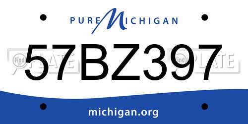 57BZ397 Michigan License Plate