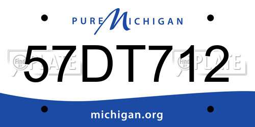 57DT712 Michigan License Plate