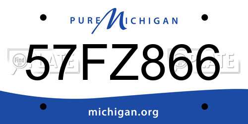 57FZ866 Michigan License Plate