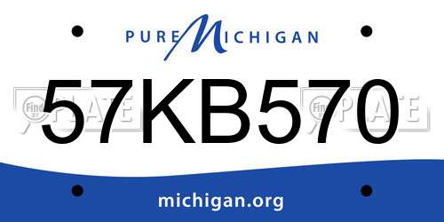 57KB570 Michigan License Plate