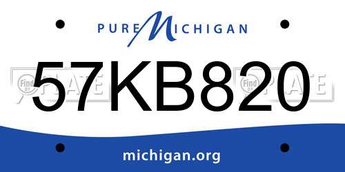 57KB820 Michigan License Plate