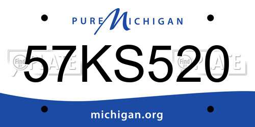 57KS520 Michigan License Plate