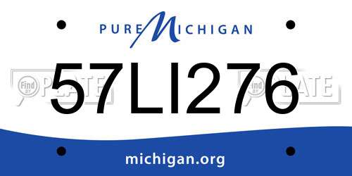 57LI276 Michigan License Plate