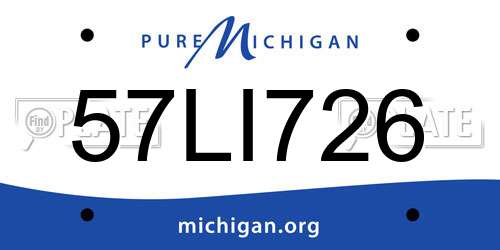 57LI726 Michigan License Plate