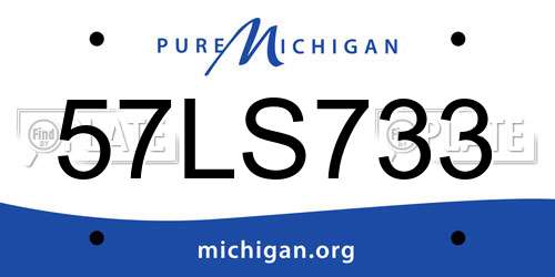 57LS733 Michigan License Plate