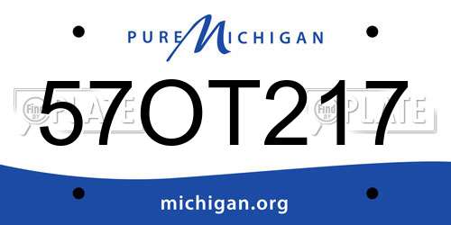 57OT217 Michigan License Plate