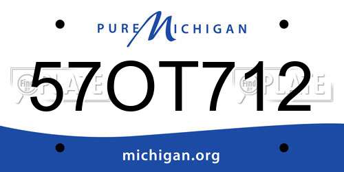 57OT712 Michigan License Plate