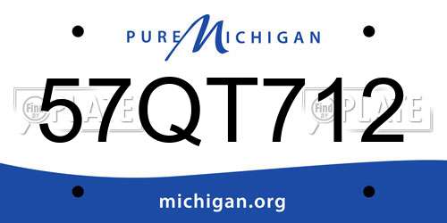 57QT712 Michigan License Plate