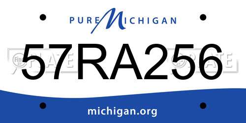 57RA256 Michigan License Plate