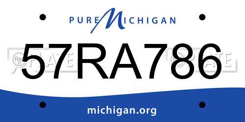 57RA786 Michigan License Plate