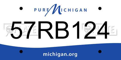 57RB124 Michigan License Plate
