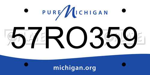 57RO359 Michigan License Plate