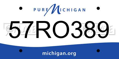 57RO389 Michigan License Plate