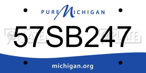 57SB247 Michigan License Plate