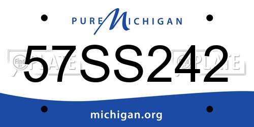57SS242 Michigan License Plate