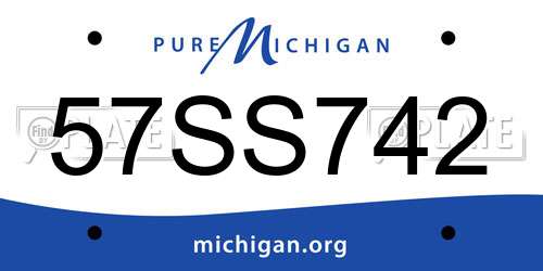 57SS742 Michigan License Plate