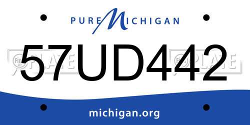 57UD442 Michigan License Plate