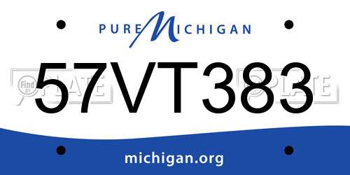 57VT383 Michigan License Plate