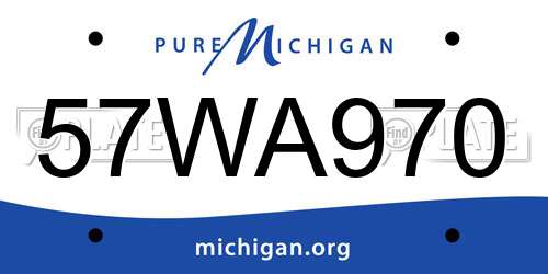 57WA970 Michigan License Plate