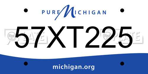 57XT225 Michigan License Plate