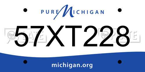 57XT228 Michigan License Plate
