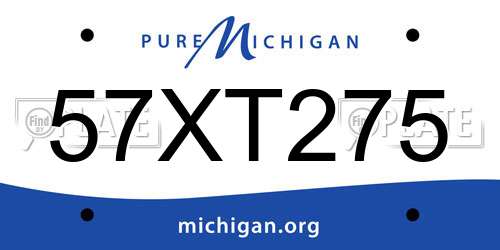 57XT275 Michigan License Plate