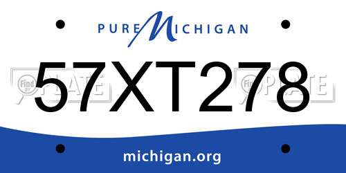 57XT278 Michigan License Plate