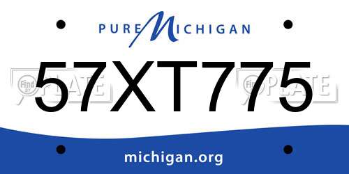 57XT775 Michigan License Plate
