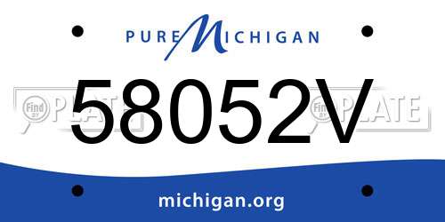 58052V Michigan License Plate