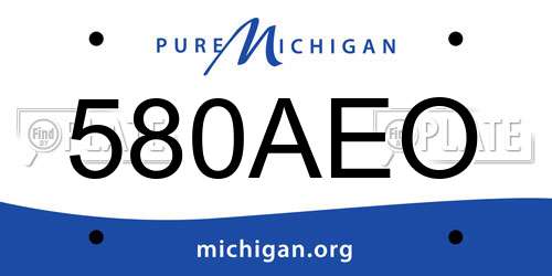 580AEO Michigan License Plate