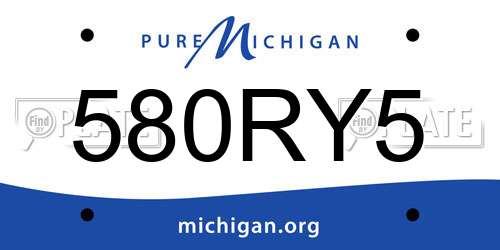 580RY5 Michigan License Plate