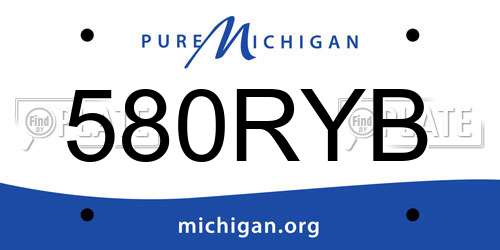 580RYB Michigan License Plate