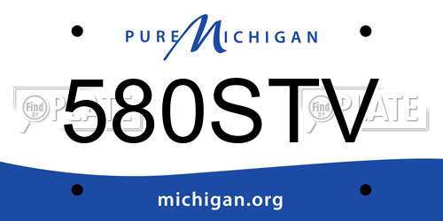 580STV Michigan License Plate