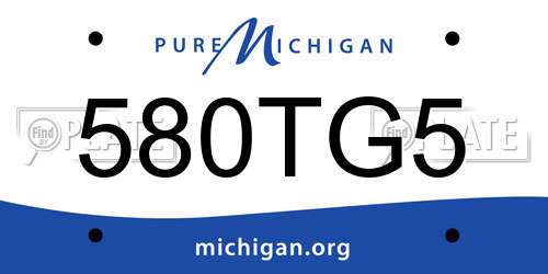 580TG5 Michigan License Plate