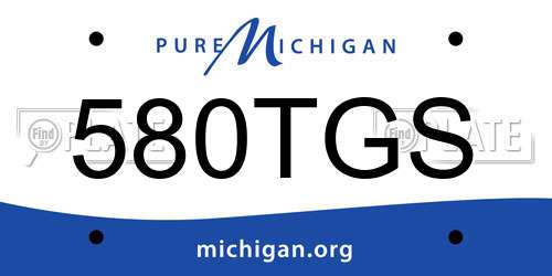 580TGS Michigan License Plate