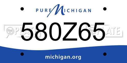 580Z65 Michigan License Plate