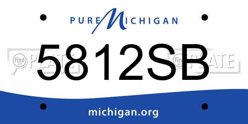 5812SB Michigan License Plate