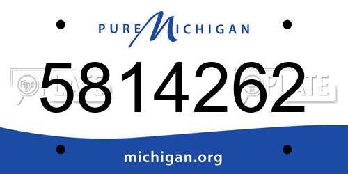 5814262 Michigan License Plate
