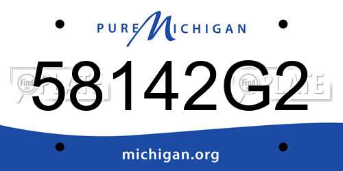 58142G2 Michigan License Plate