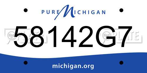 58142G7 Michigan License Plate