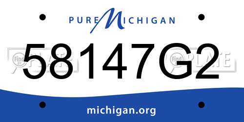 58147G2 Michigan License Plate