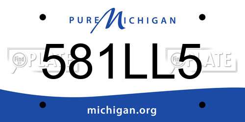581LL5 Michigan License Plate