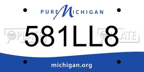581LL8 Michigan License Plate