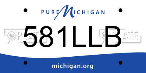 581LLB Michigan License Plate