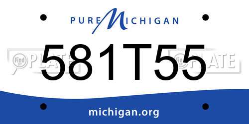 581T55 Michigan License Plate